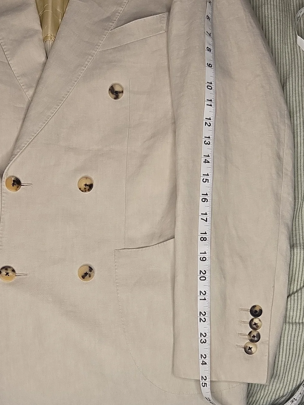 Men's Double-Breasted Cream Blazer